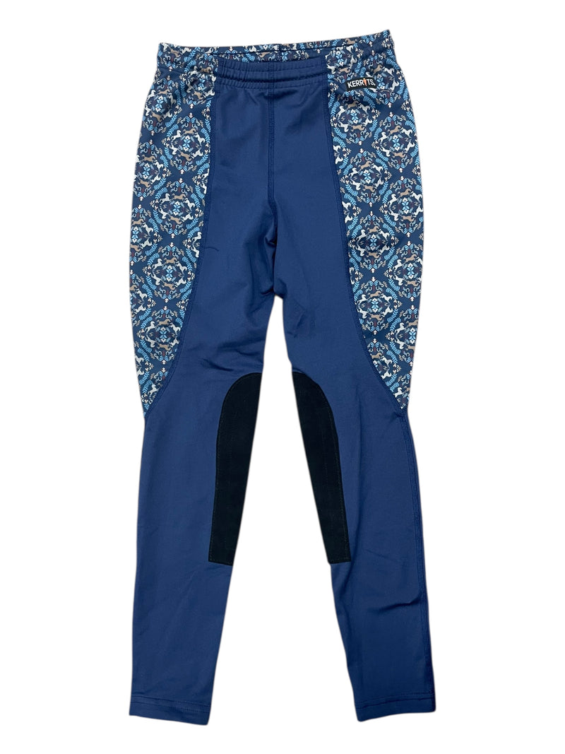 Kerrits KP Tight - Navy/Pattern - Youth L - USED