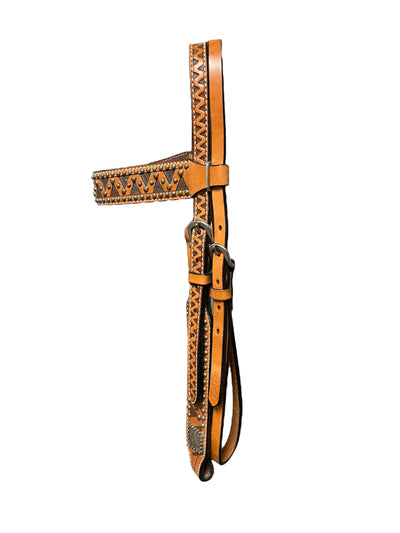 Bar H Equine Headstall - Brown/Pattern - Approx F/S - USED