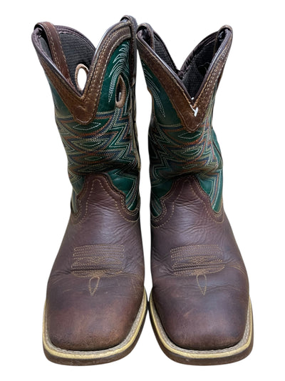 Durango Western Boots - Tan/Turquoise - Kids 8" / 3.5M - USED