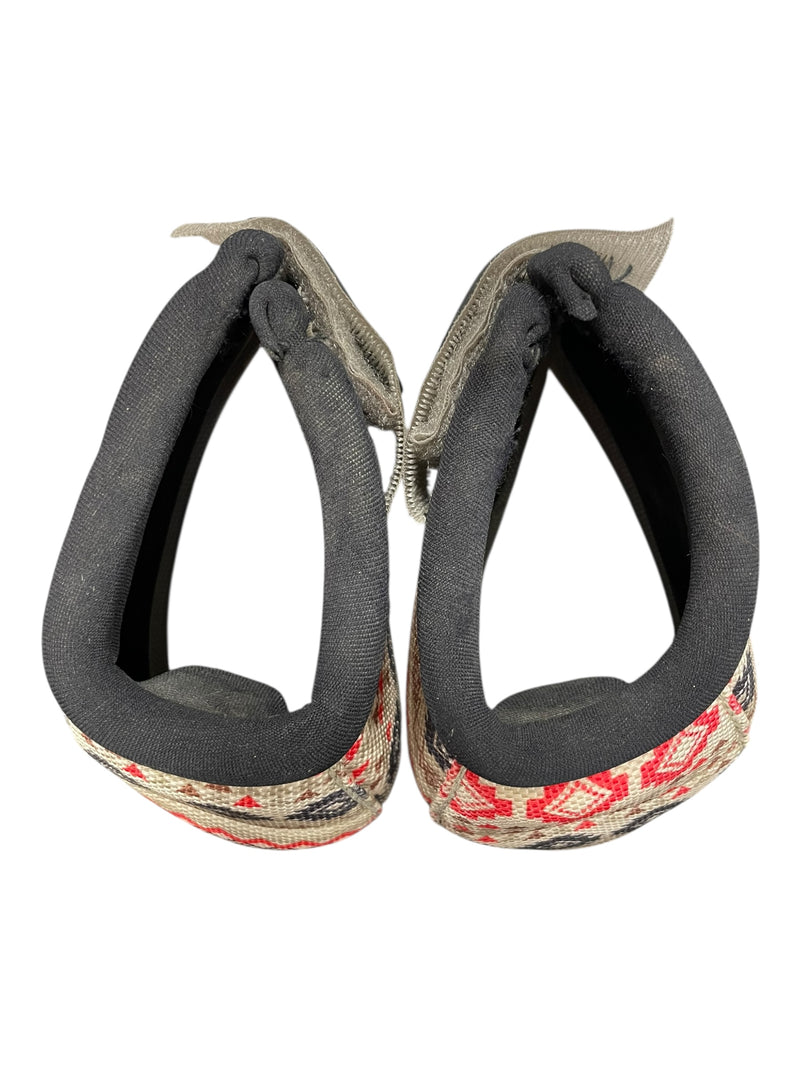 Weaver No-Turn Bell Boots - Tan/Red/Black - M - USED