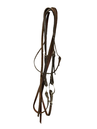 One Ear Headstall W/ Split Reins + Bit - Brown - Approx 5 1/4" - USED