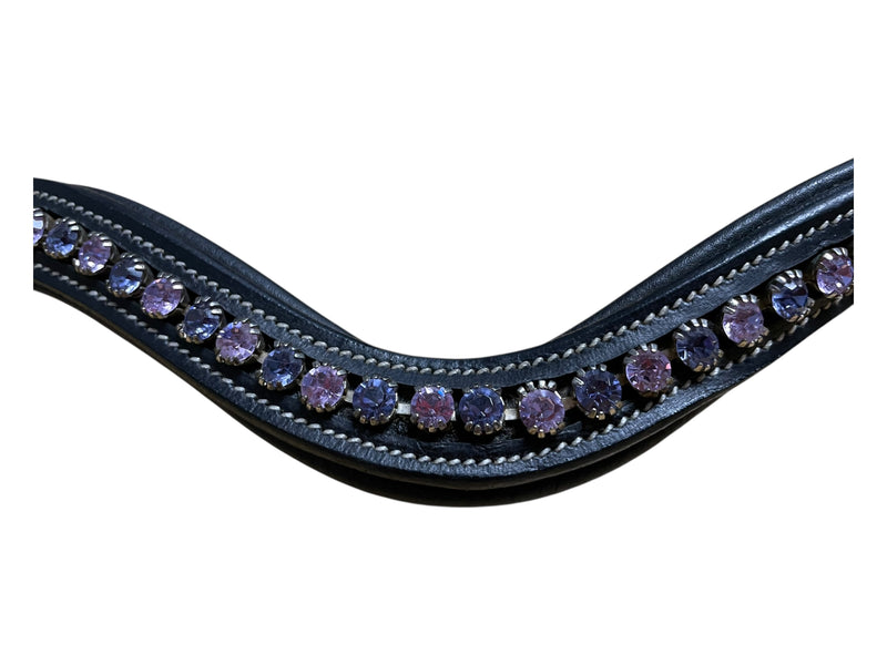 ExionPro Crystal Browband - Black/Light Pink/Light Purple - Est. Cob/Med - USED