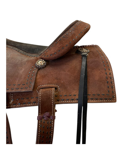 Alamo Saddle W/ Tack - Brown - 16" / Approx 7" Gullet - USED