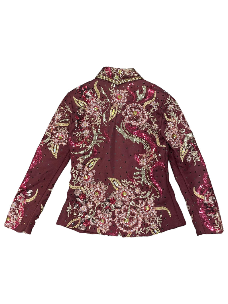 Winning Stitches Custom Showmanship Outfit - Maroon Bling - Approx 4 - USED