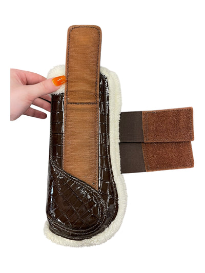 PS Of Sweden Open Fronts/Fetlocks - Brown Croc - F/S - USED