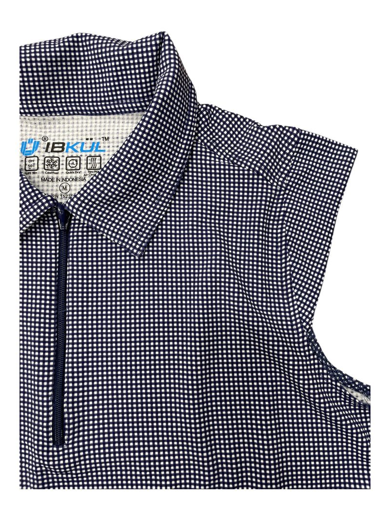 IBKUL Sleeveless Sun Shirt *NWT* - Navy/White Mini Check - M - USED