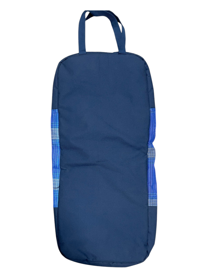 Kensington Bridle Bag - Navy/Plaid - Approx 14" x 28" - USED