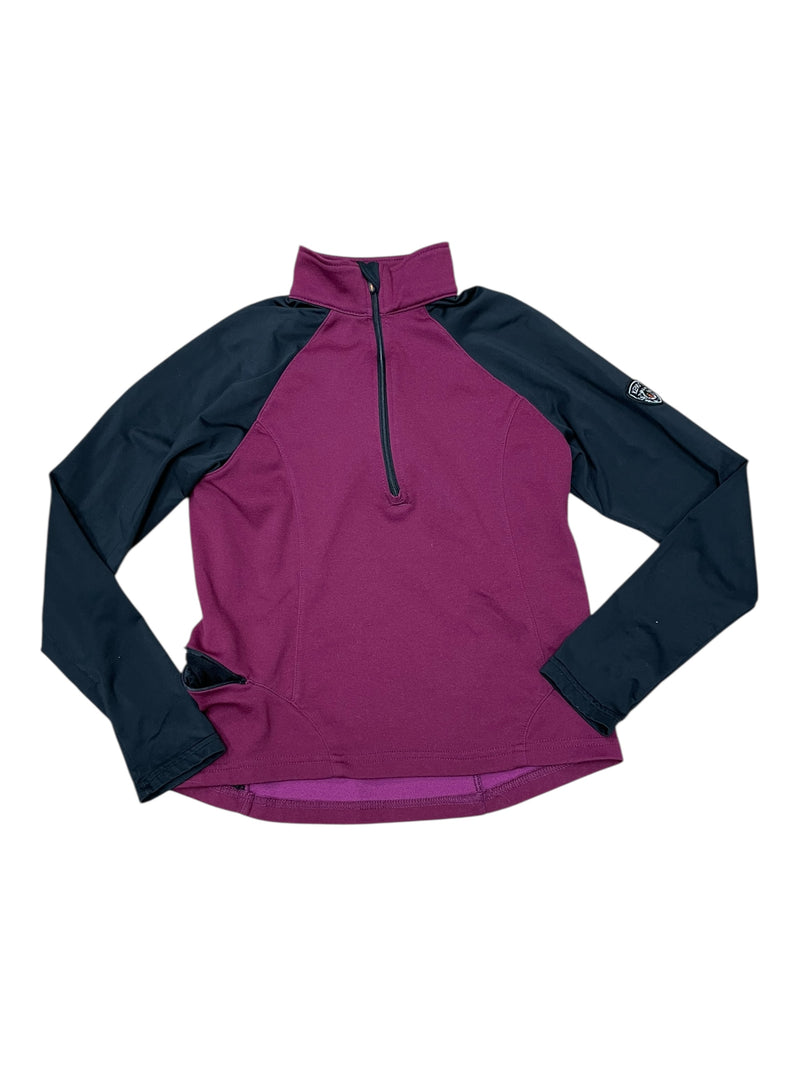Kerrits 1/2 Zip Pullover - Berry/Black - Youth L - USED