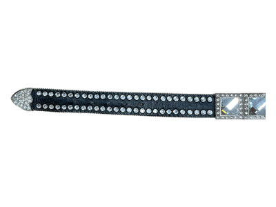 Nocona Bling Belt - Black/Silver Rhinestone - S (39") - USED