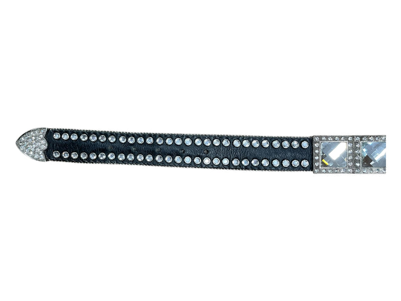 Nocona Bling Belt - Black/Silver Rhinestone - S (39") - USED