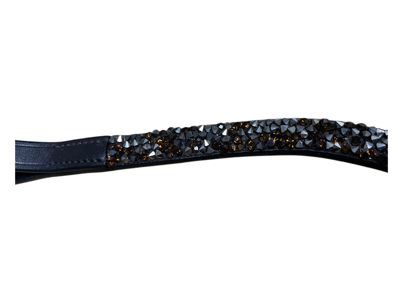 Kavalkade Button Browband *NWOT* - Brown/Bling - F - USED