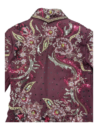 Winning Stitches Custom Showmanship Outfit - Maroon Bling - Approx 4 - USED
