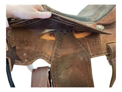 Alamo Saddle W/ Tack - Brown - 16" / Approx 7" Gullet - USED