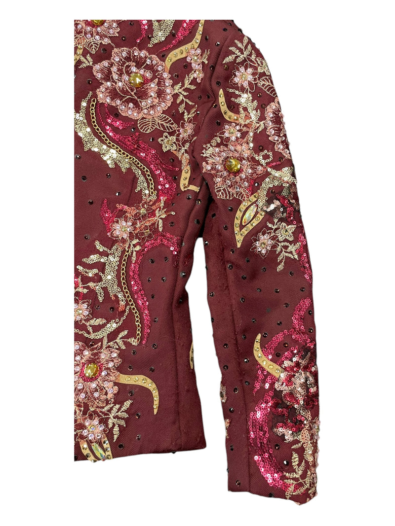 Winning Stitches Custom Showmanship Outfit - Maroon Bling - Approx 4 - USED