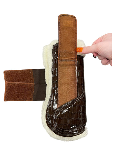 PS Of Sweden Open Fronts/Fetlocks - Brown Croc - F/S - USED
