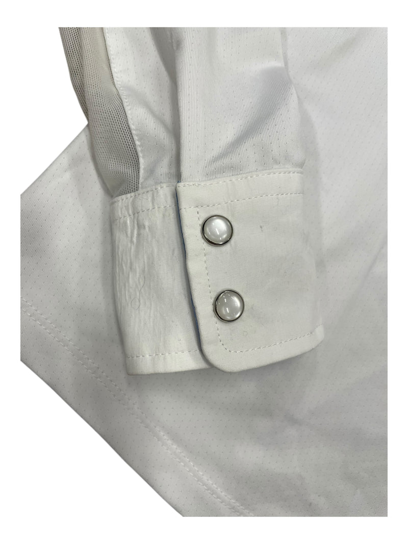 Tailored Sportsman LS Show Shirt - White/Blue - S - USED