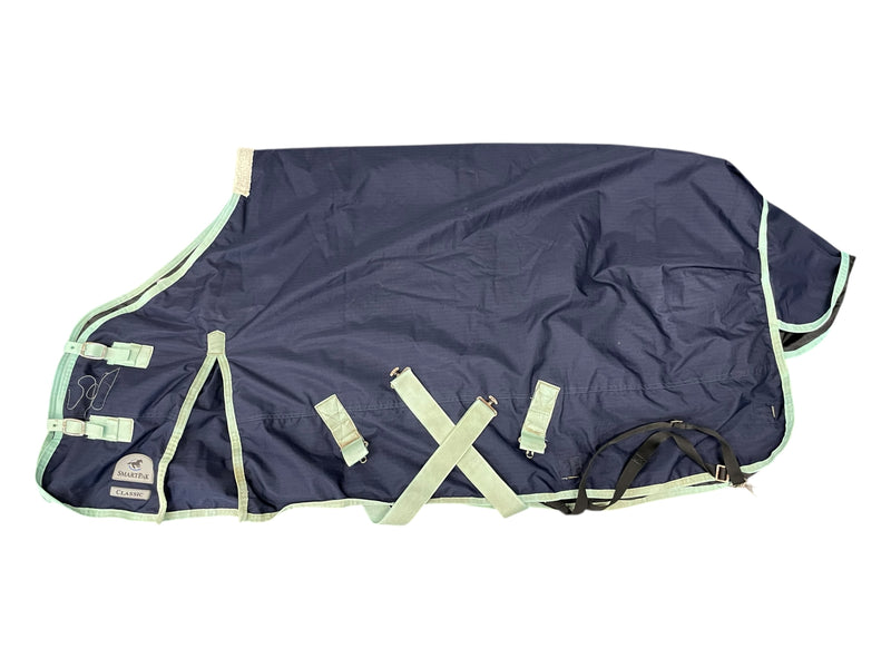 Smartpak Classic T/O Blanket *Missing Velcro* - Navy/Mint - 360g, 63" - USED