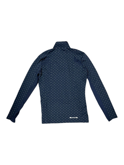 Ariat 1/4 Zip Sun Shirt - Navy Polka Dot - XS - USED