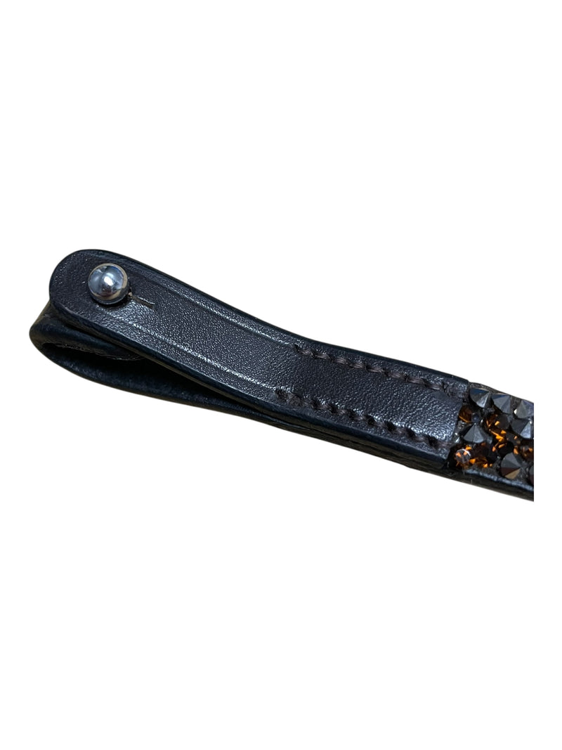 Kavalkade Button Browband *NWOT* - Brown/Bling - F - USED
