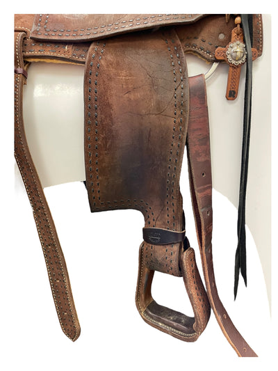 Alamo Saddle W/ Tack - Brown - 16" / Approx 7" Gullet - USED