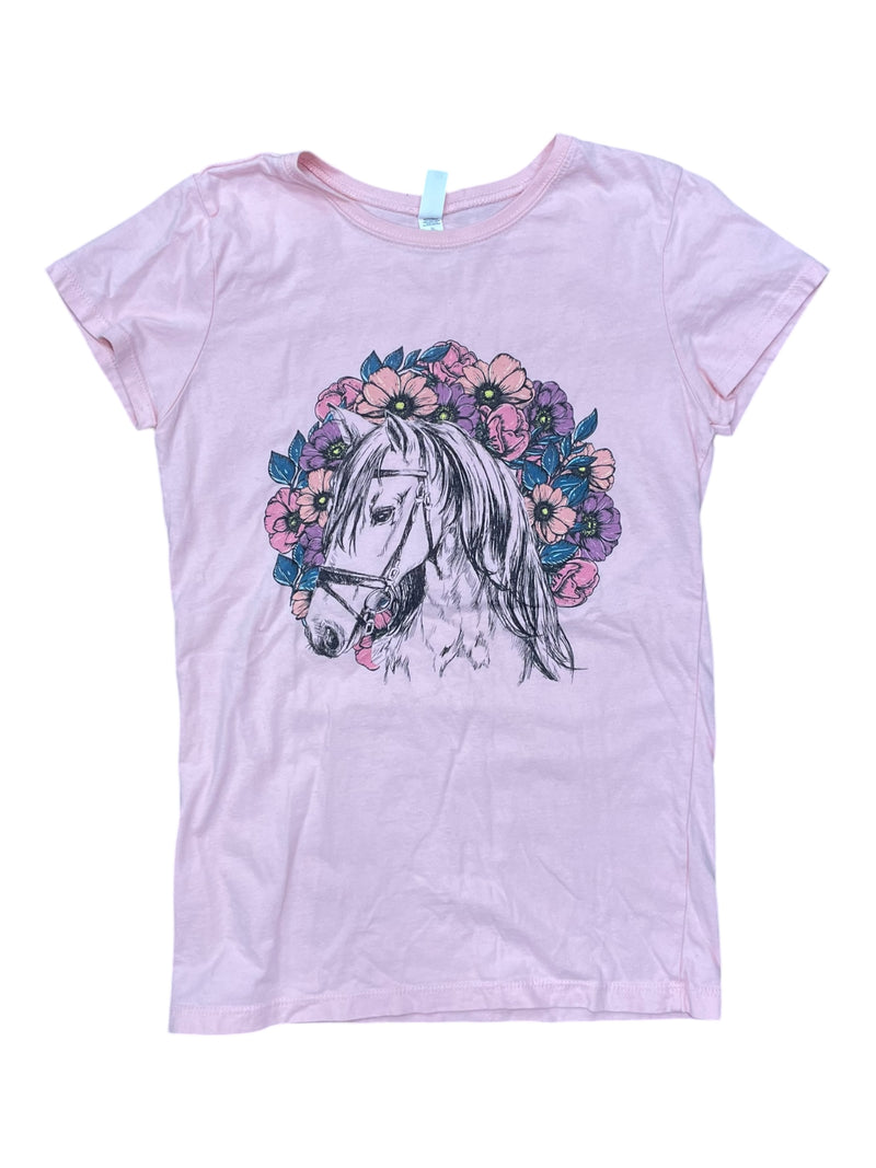 Horse Tee - Pink/Multicolor - Youth XL (14/16) - USED