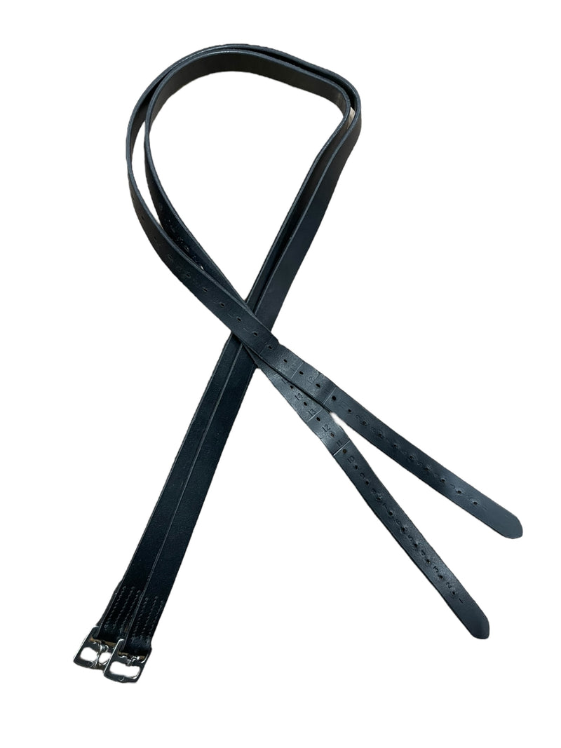 Unbranded Stirrup Leathers - Black Leather - Approx 56" - USED