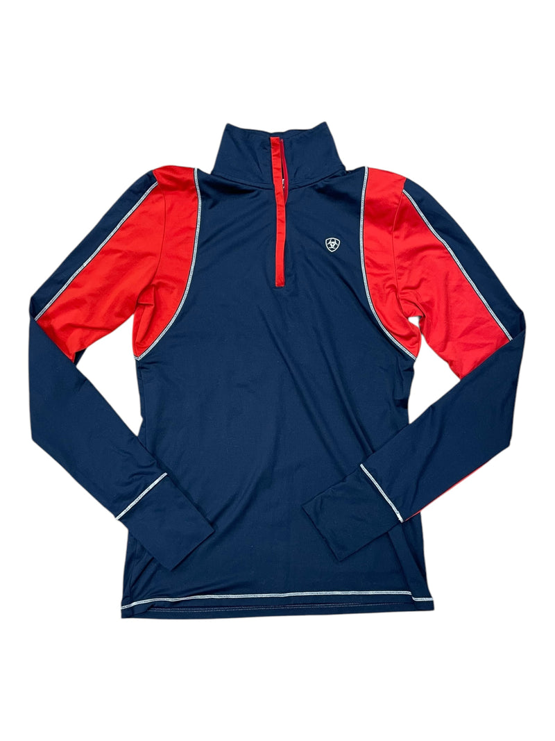 Ariat LS 1/4 Top - Red/Navy - S - USED