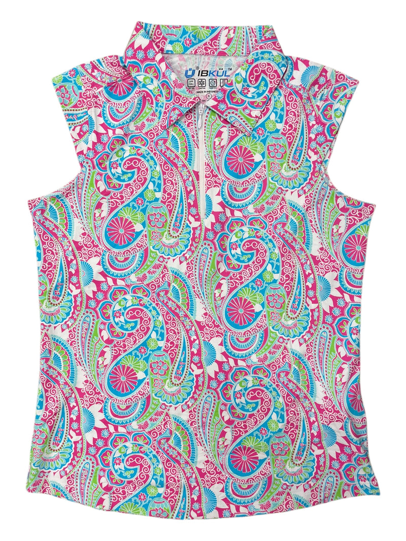 IBKUL Sleeveless Sun Shirt - Pink/Aqua/Lime - S - USED