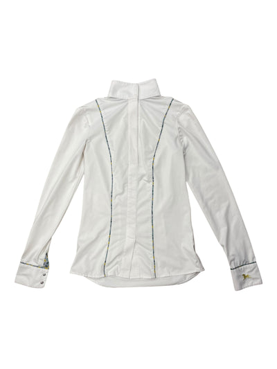 RJ Classics LS Show Shirt - White/Flowers - XXS - USED