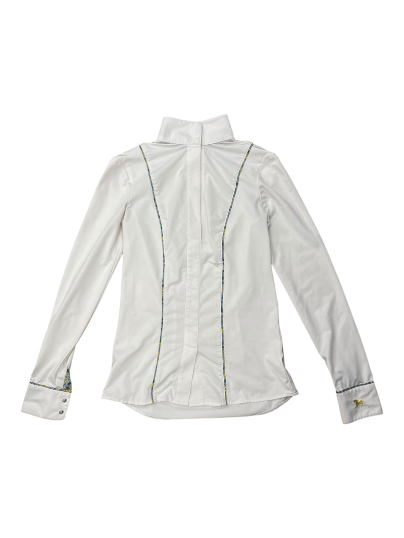 RJ Classics LS Show Shirt - White/Flowers - XXS - USED