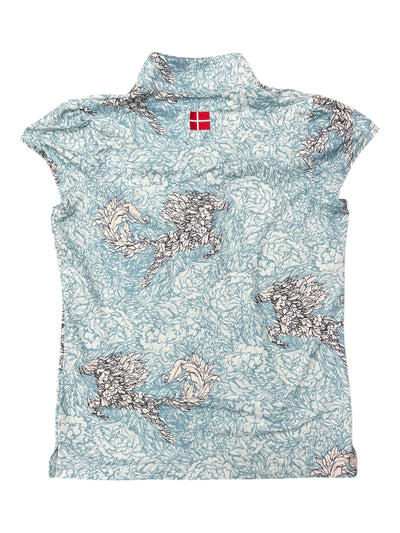 Kastel SS 1/4 Zip - Light Blue Print - Youth M - USED