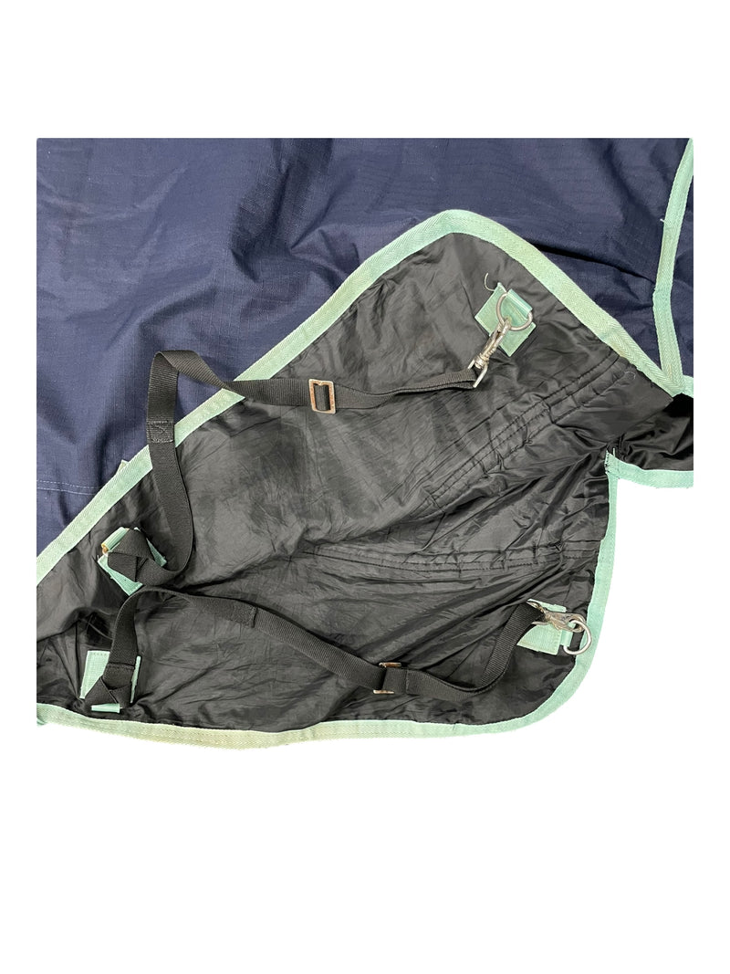 Smartpak Classic T/O Blanket *Missing Velcro* - Navy/Mint - 360g, 63" - USED
