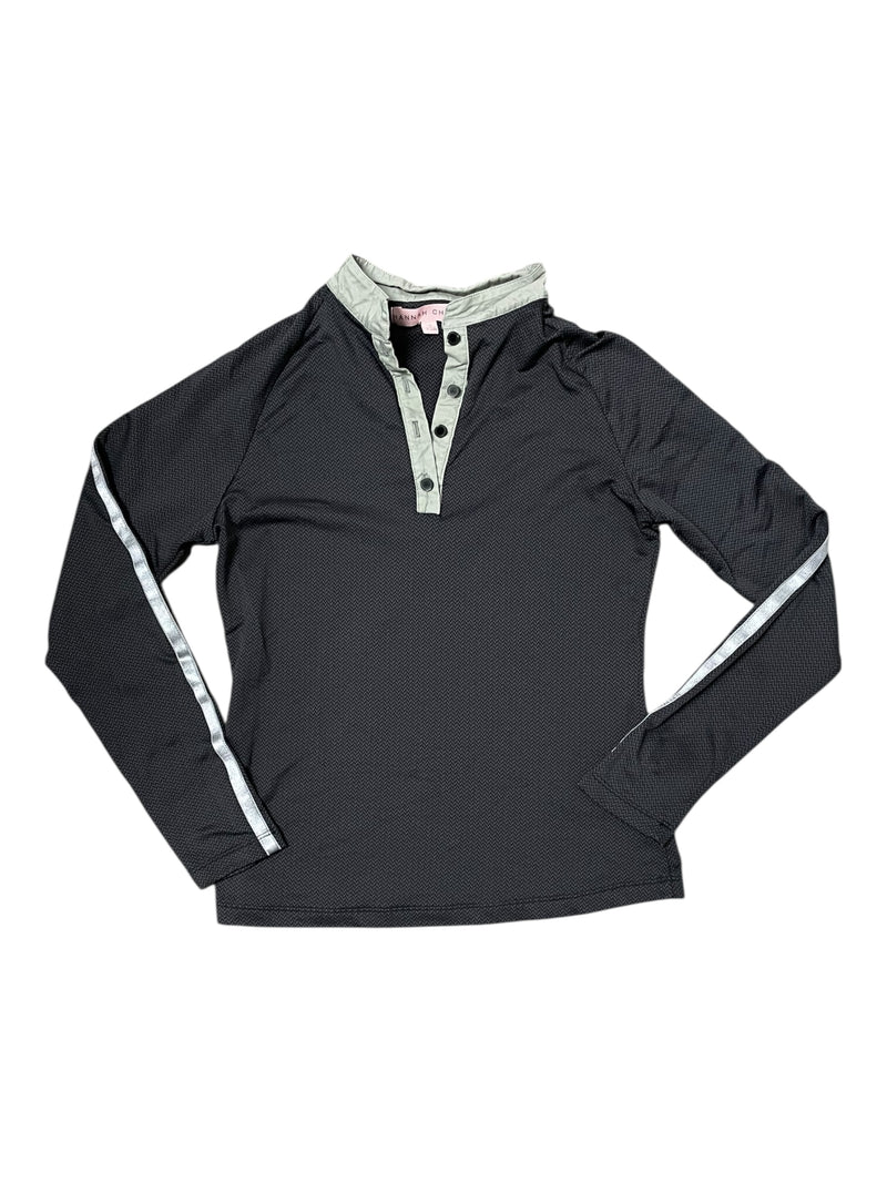 Hannah Childs LS 1/4 Button Top - Grey - S - USED