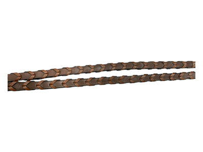 Red Barn Raised Fancy Stitch Reins - Brown - Approx 54" - USED