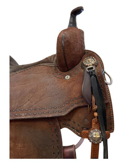 Alamo Saddle W/ Tack - Brown - 16" / Approx 7" Gullet - USED