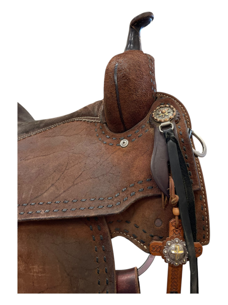 Alamo Saddle W/ Tack - Brown - 16" / Approx 7" Gullet - USED