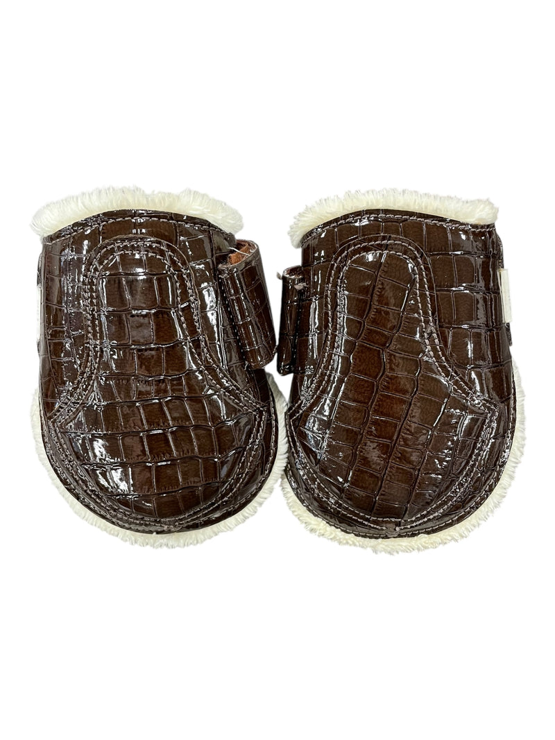 PS Of Sweden Open Fronts/Fetlocks - Brown Croc - F/S - USED