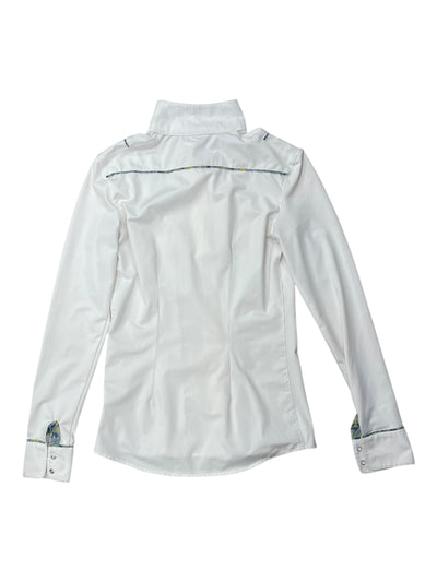 RJ Classics LS Show Shirt - White/Flowers - XXS - USED