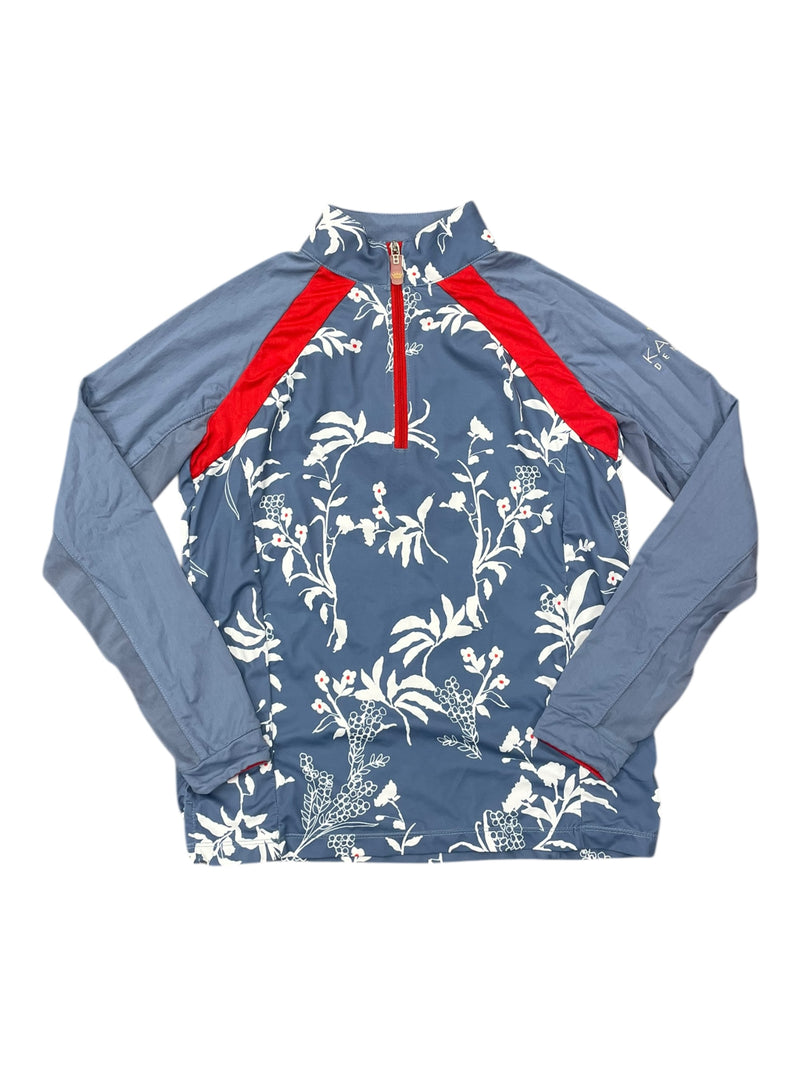 Kastel LS Sunshirt - Blue/Red Print - Youth M - USED