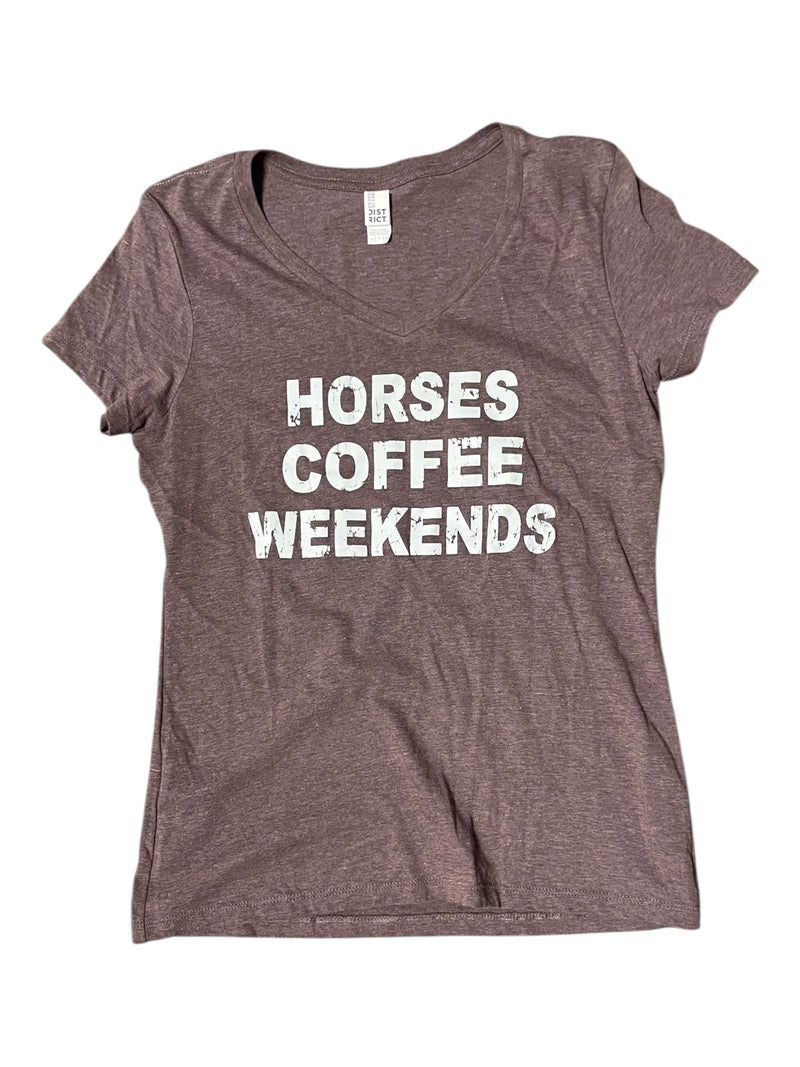 Horses Coffee Weekends Tee - Grayish Purple - S - USED