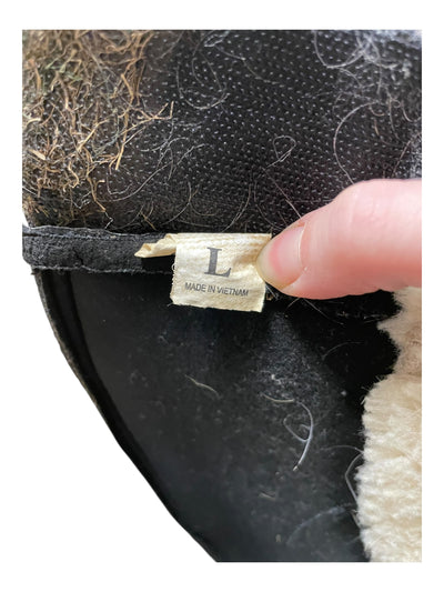 Smartpak Fleece Edge Bell Boots - Black/Natural - L - USED