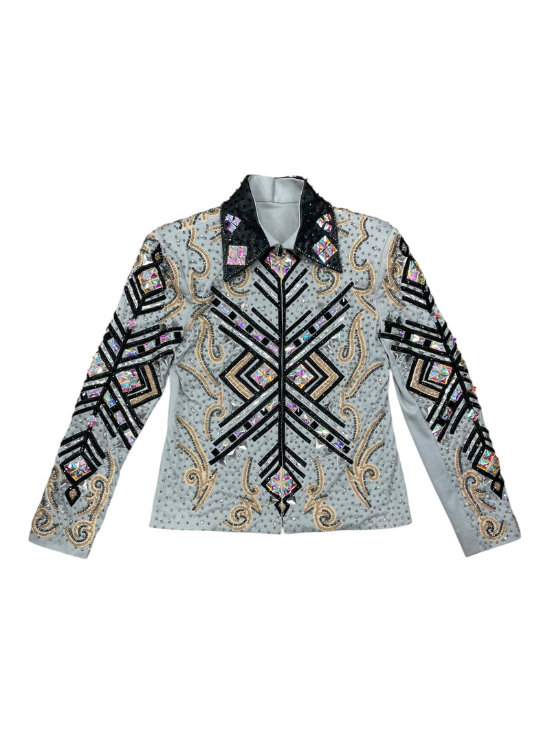 Showmanship Jacket - Grey/Black/Peach - Custom Measurements - USED