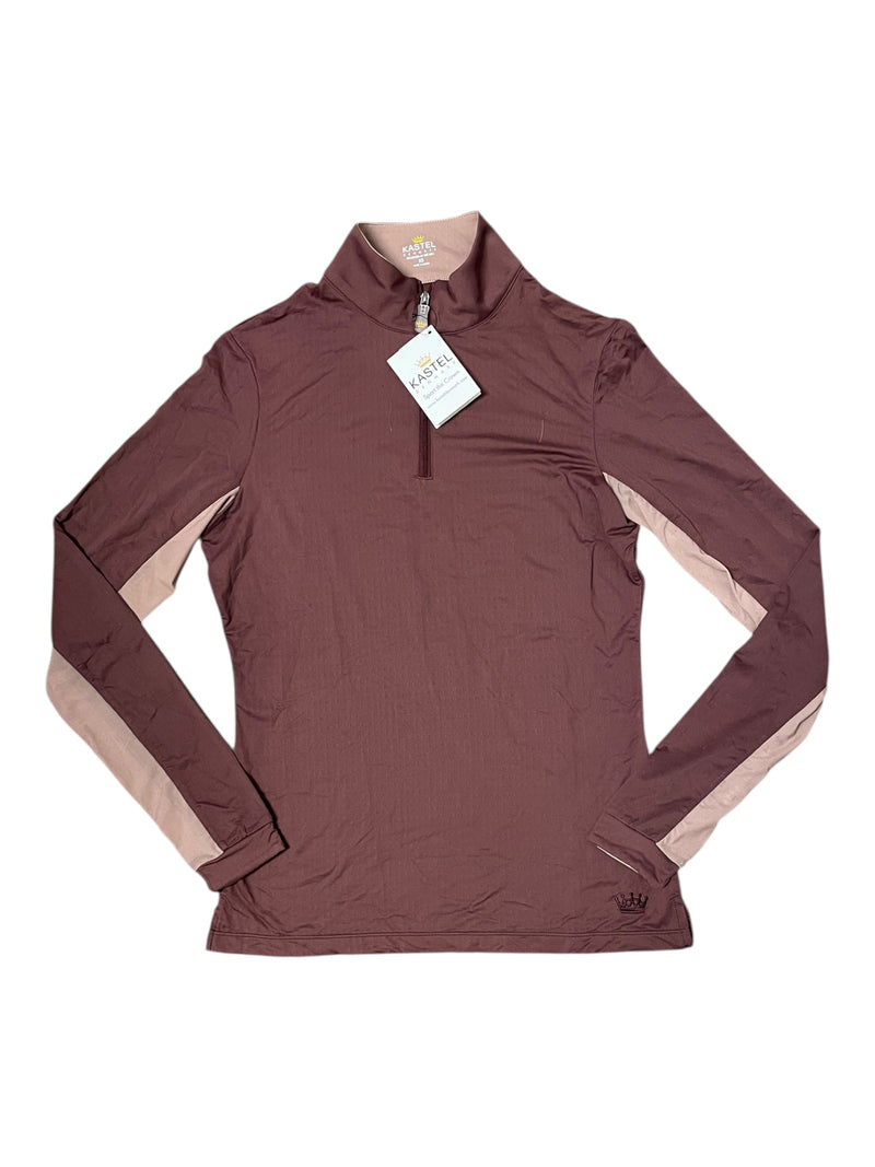 Kastel LS 1/4 Zip Sun Shirt *NWT* - Cabernet Tonal Crown - XS - USED