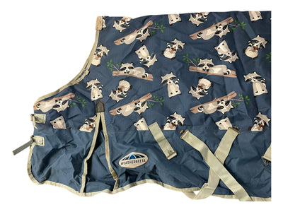 Weatherbeeta Comfitec MedWt. T/O Blanket - Blue/Raccoons - 78" - USED
