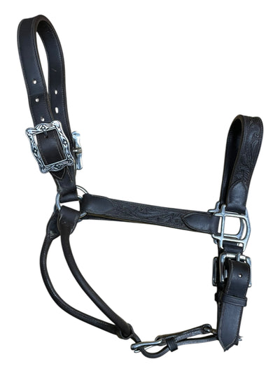 Billy Royal Tooled Halter - Dark Brown - Horse Size - USED