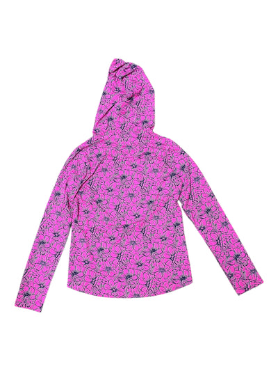 IBKUL Diana LS Hoodie Sun Shirt *NWOT* - Pink/Navy Flower - S - USED