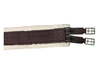 Shires Fleece Lined Girth - Brown/Natural - 60" - USED