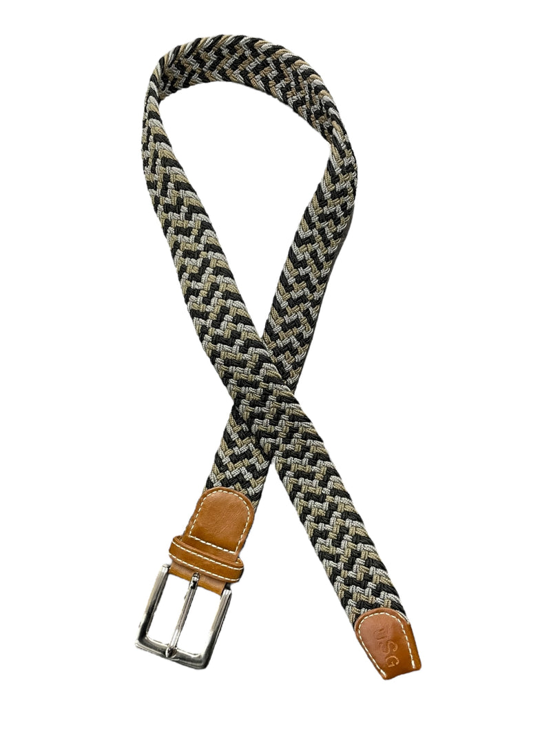 USG Braided Stretch Belt - Black/Grey/Beige - S (31") - USED