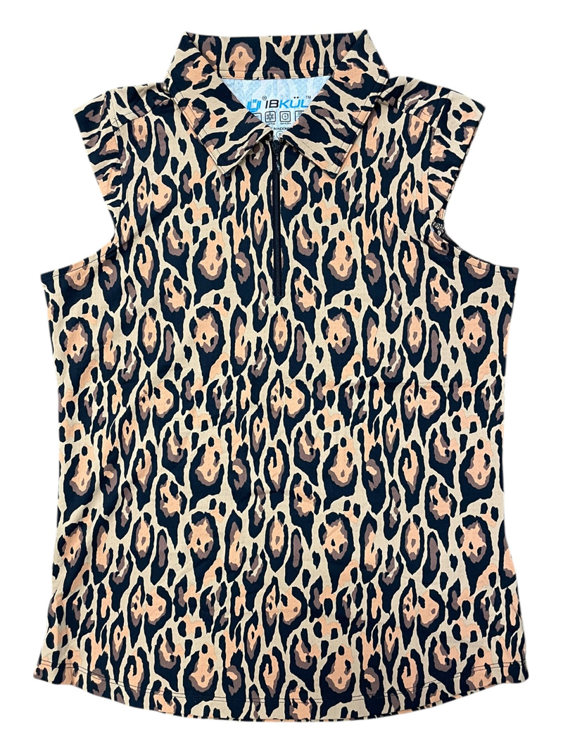 IBKUL Sleeveless Sun Shirt - Brown Cheetah - S - USED
