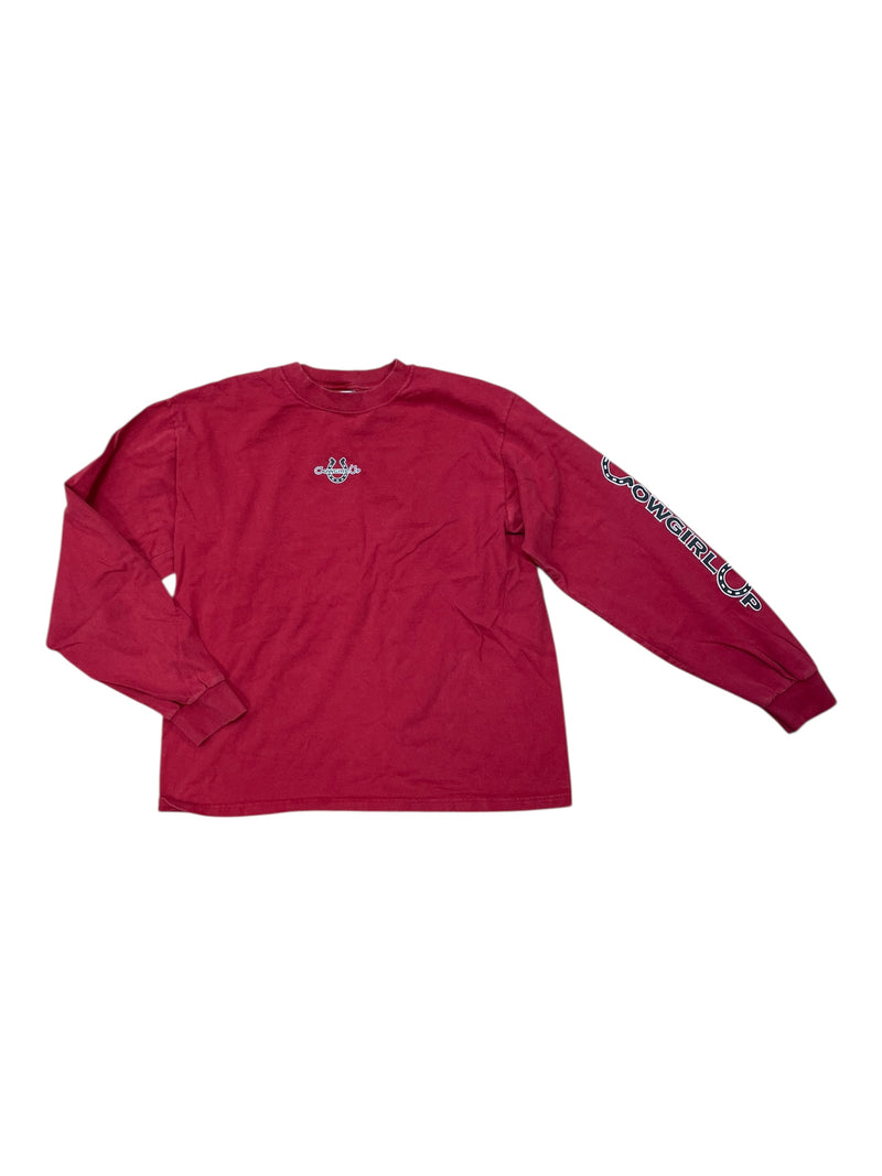 Cowgirl Up LS Tee - Red - M - USED